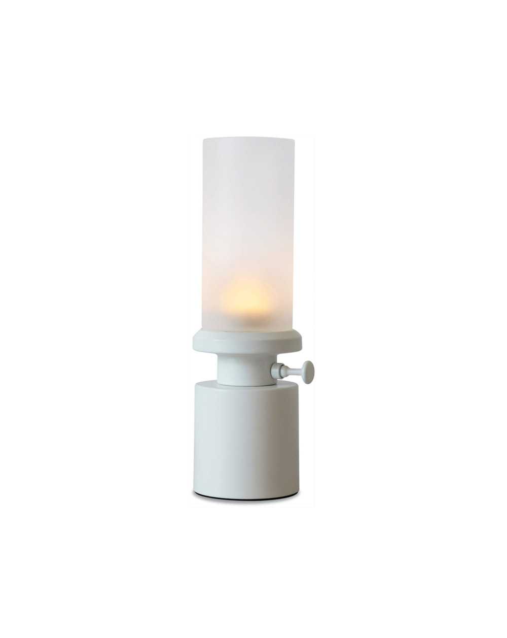 Lampe sans fil rechargeable Patrick – Blanche - Vue de face sur fond blanc