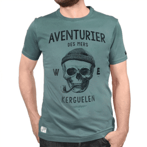 T-shirt Aventurier des Mers vert : Confort et Style, Stered, vue de face sur fond blanc
