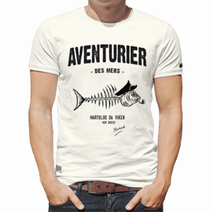 T-shirt Aventurier Pesk écru : Confort et Style, Stered, vue de face sur fond blanc