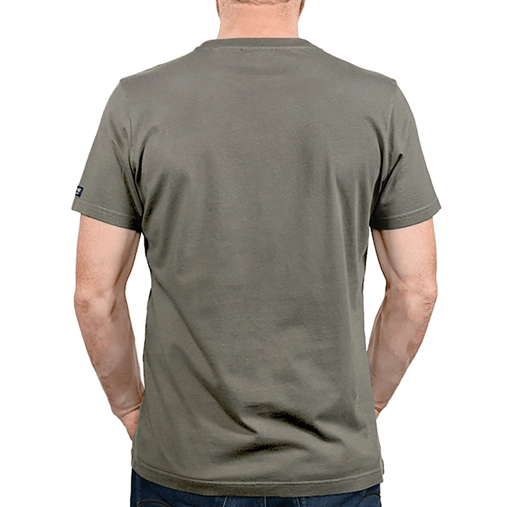 T-shirt Breizh Moto Klub Kaki, Stered, vue de dos sur fond blanc