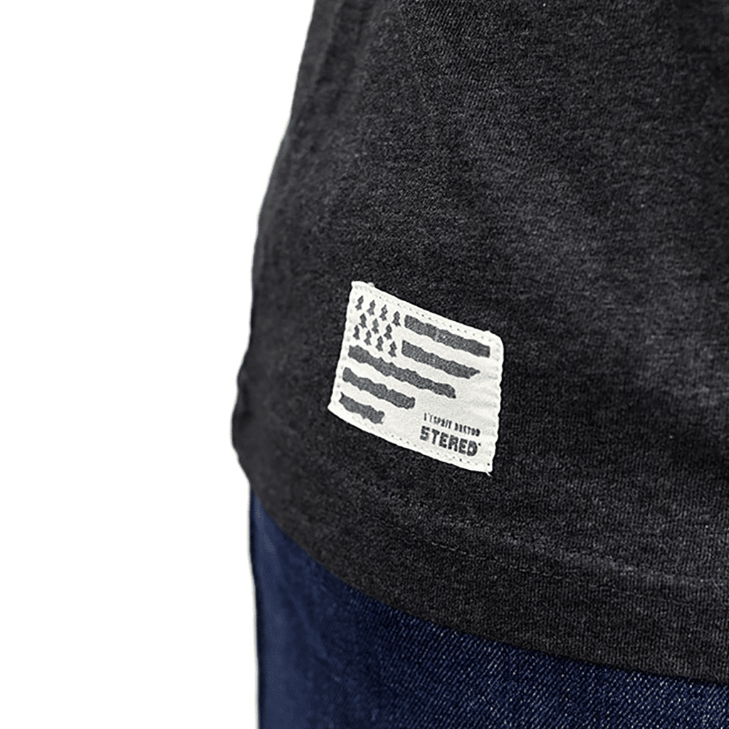 T-shirt Breizh Surfer Gris Foncé, Stered, zoom sur le motif