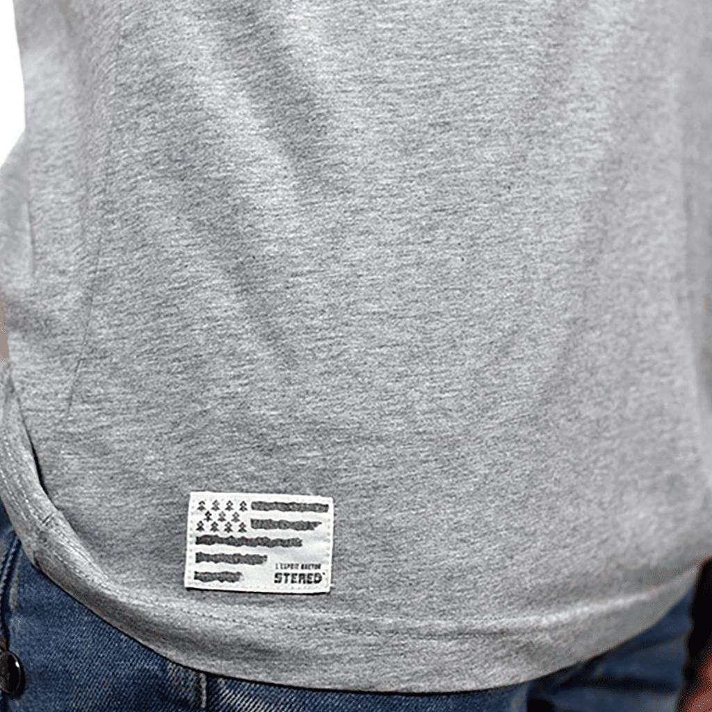 T-shirt Breton Bev Atav Gris Chiné, Stered, zoom sur le motif