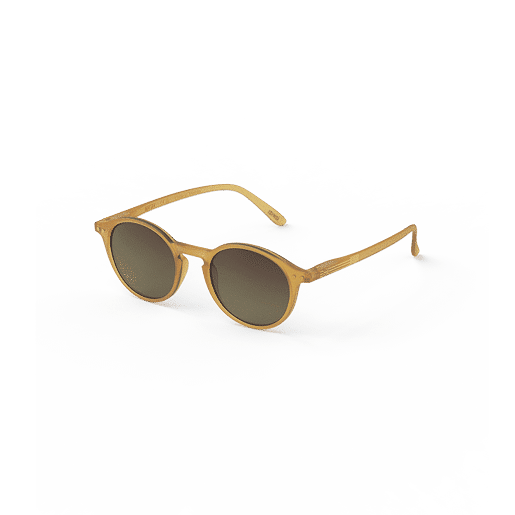 Lunettes de soleil #D - Golden glow, Izipizi, vues de côté sur fond blanc