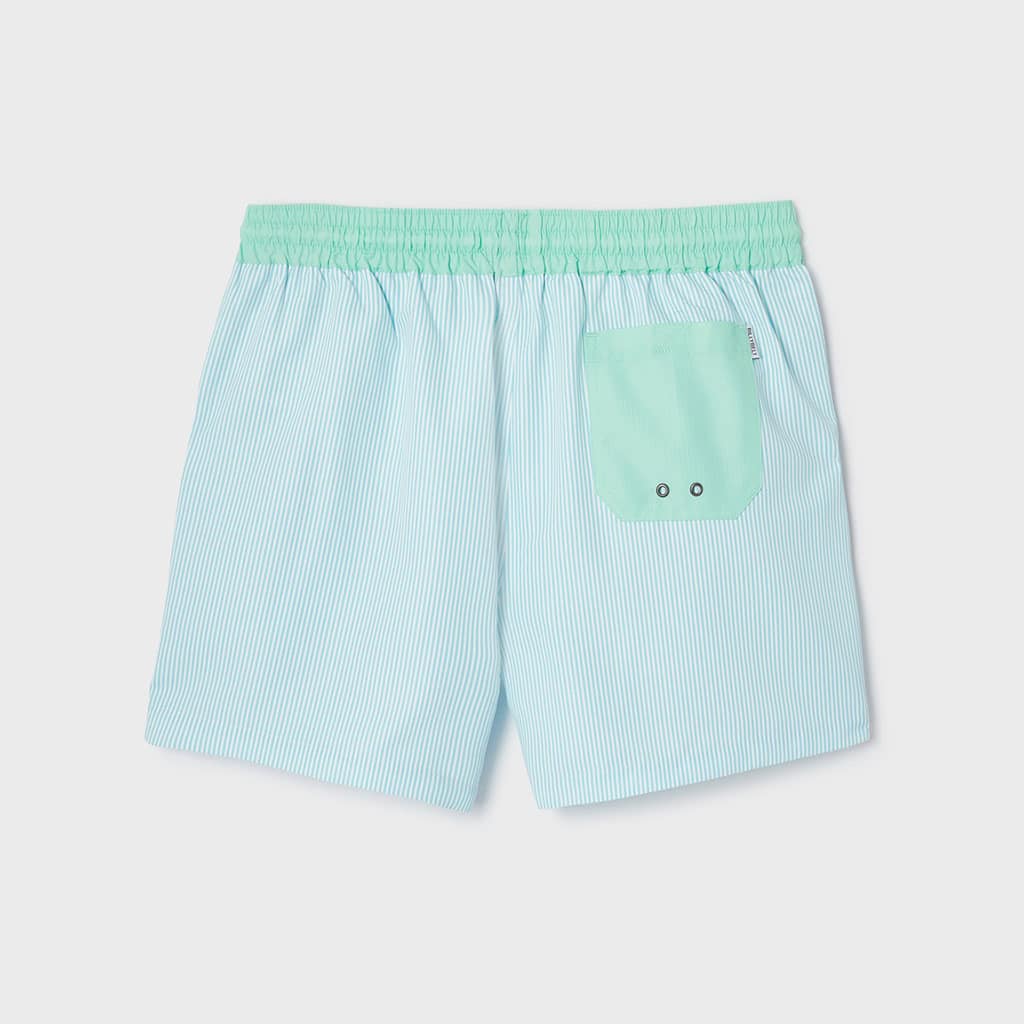 Short de bain en polyester recyclé - Azur, Billybelt, vu de derrière sur fond blanc