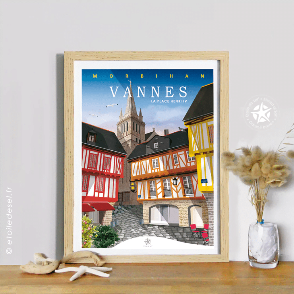 Affiche – Vannes - La place Henri IV - Étoile de Sel - Ambiance