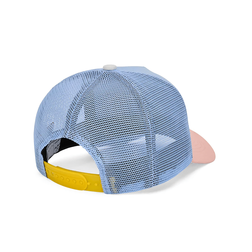 Casquette Trucker Papa – Rubber Hortensia – Hello Hossy. Vue de dos sur fond blanc