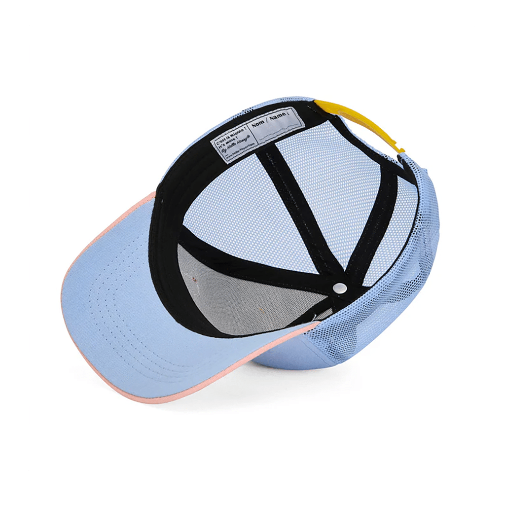 Casquette Trucker Papa – Rubber Hortensia – Hello Hossy. Vue du dessous sur fond blanc