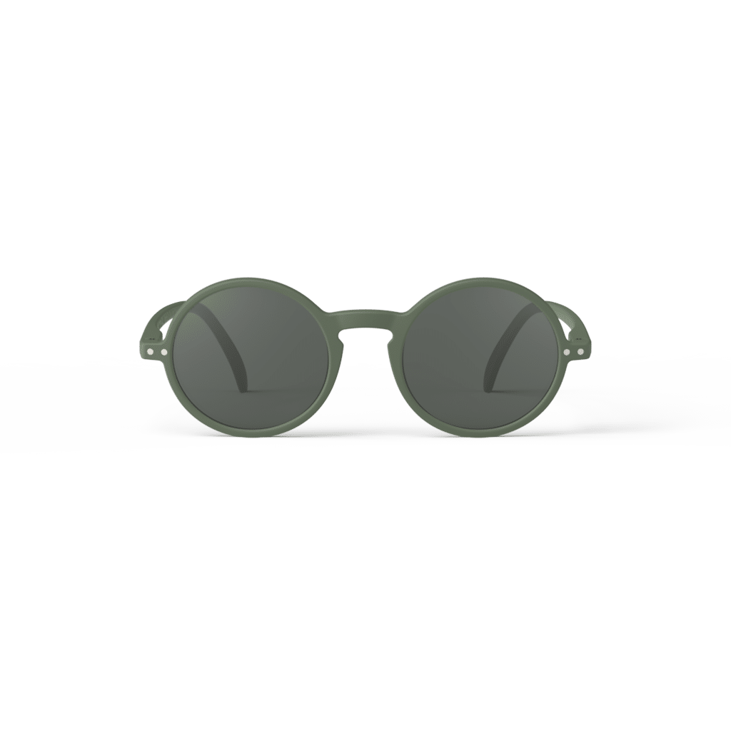 Lunettes de soleil #G - Vert kaki, Izipizi, vues de face sur fond blanc