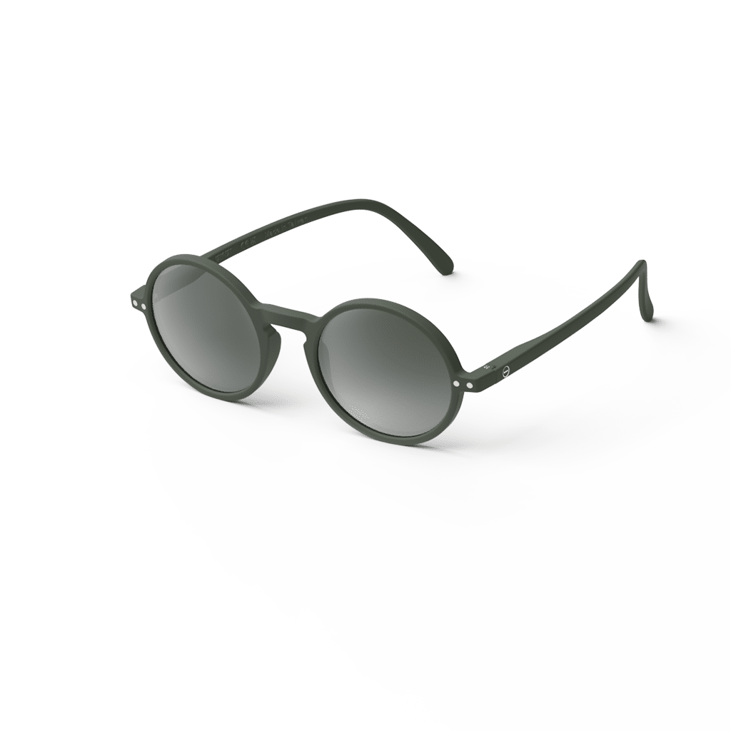 Lunettes de soleil #G - Vert kaki, Izipizi, vues de côté sur fond blanc