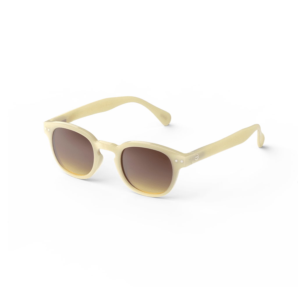 Lunettes de soleil #C - Glossy ivory, Izipizi, vues de côté sur fond blanc