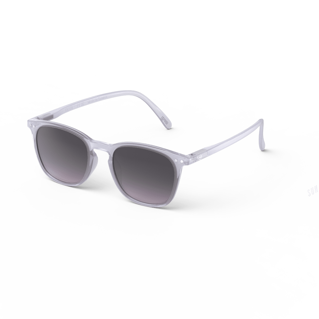 Lunettes de soleil #E - Violet dawn, Izipizi, vues de côté sur fond blanc