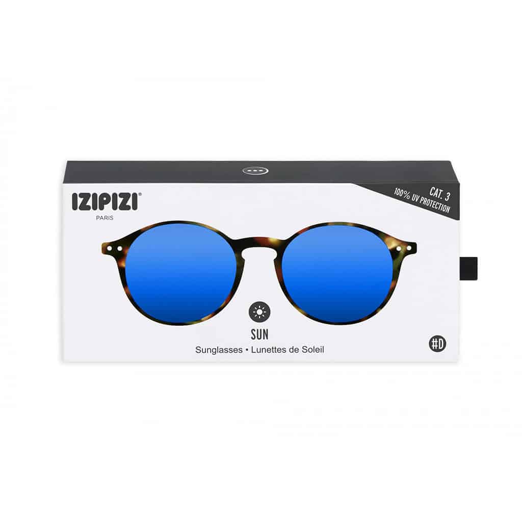 Lunettes de soleil #D - Écailles miroir, Izipizi, vue de face sur fond blanc