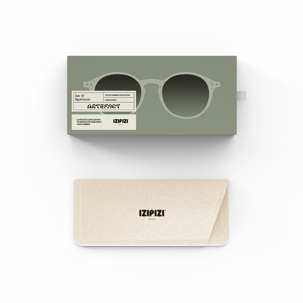 Lunettes de soleil #D - Dyed green, Izipizi, vues de face sur fond blanc