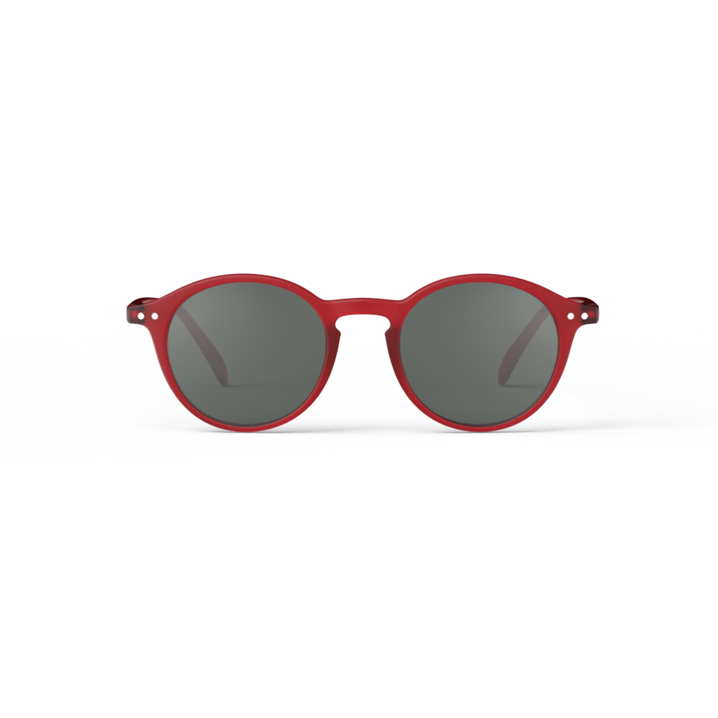 Lunettes de soleil #D - Rouge, Izipizi, vues de face sur fond blanc