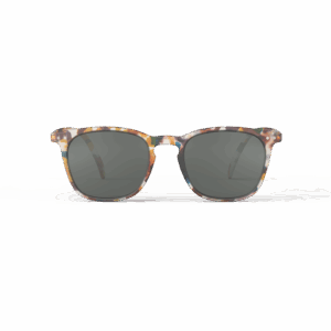 Lunettes de soleil #E - Écailles bleues, Izipizi vues de face sur fond blanc