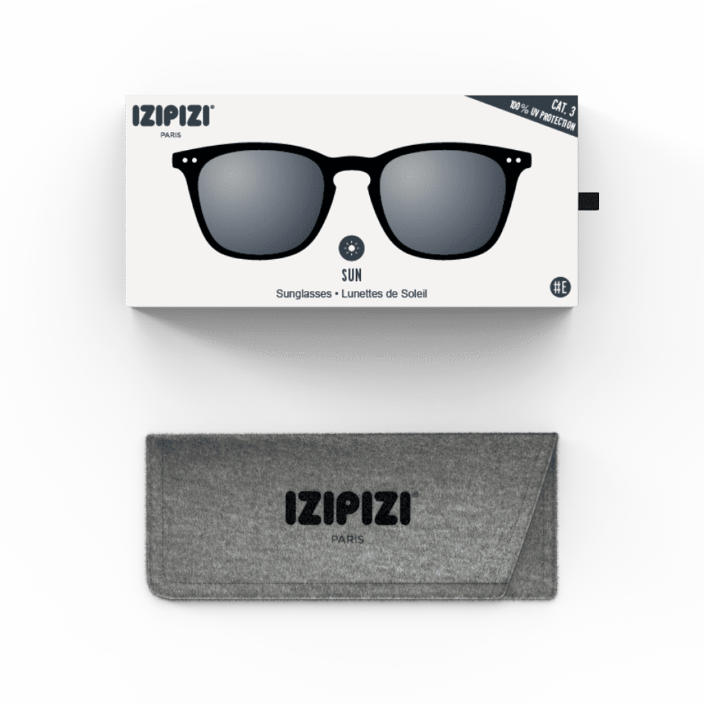 Lunettes de soleil #E - Noir, Izipizi, vues de face sur fond blanc