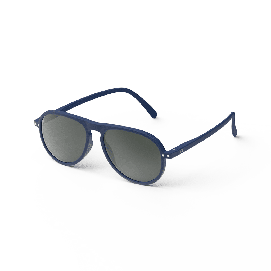 Lunettes de soleil #I - Bleu marine, Izipizi, vues de côté sur fond blanc