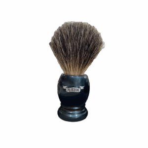 Blaireau véritable Gris de Russie – Gris nacré - Plisson - Vu de face sur fond blanc