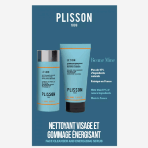 Coffret Duo Bonne Mine – Nettoyant visage & Gommage énergisant - Plisson - Vu de face sur fond blanc