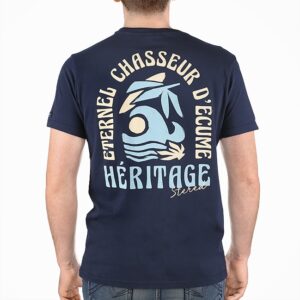 T-shirt Éternel bleu marine – Stered : Douceur et style intemporel - Vu de dos sur fond blanc