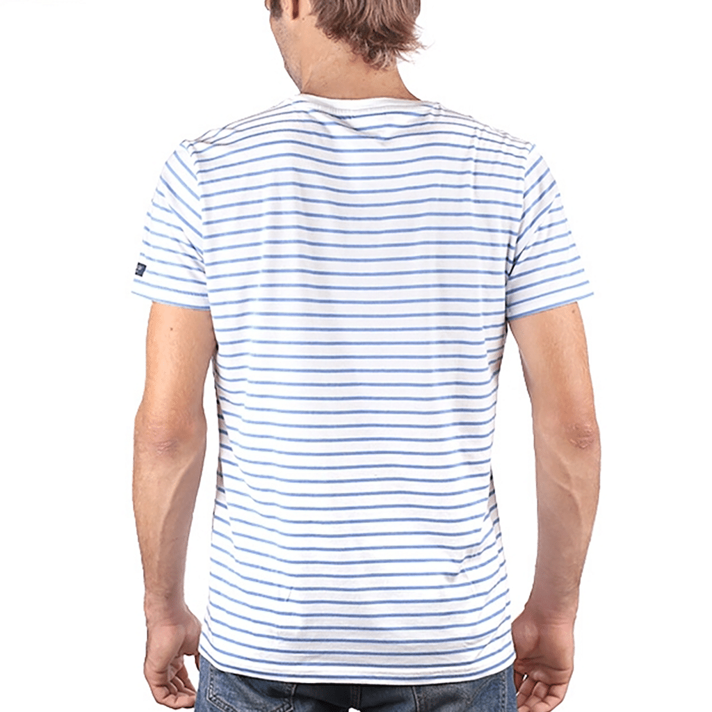 T-shirt marinière Aventurier de mers : Confort et Style, Stered, vu de dos sur fond blanc