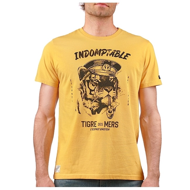 T-shirt Tigre des Mers – Jaune – Stered - Vu de face sur fond blanc