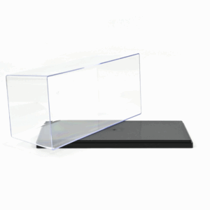 Boîte vitrine 1/18 – Noir – Norev - Vue de face sur fond blanc