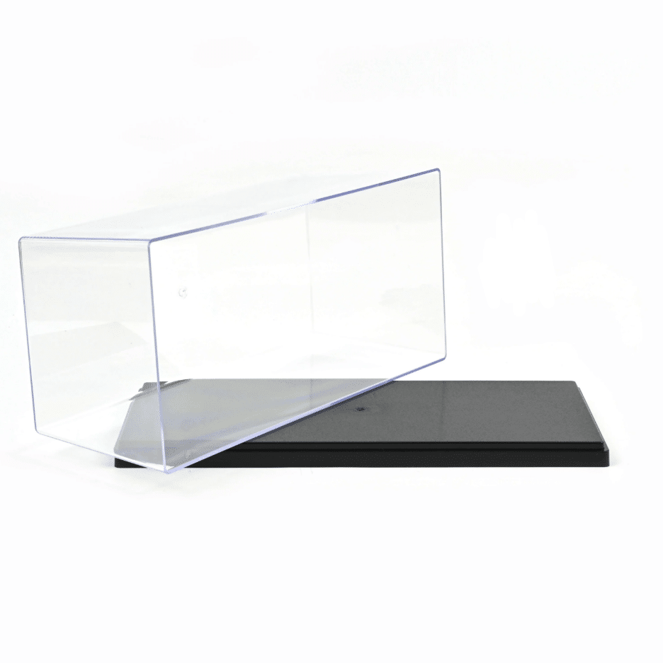 Boîte vitrine 1/18 – Noir – Norev - Vue de face sur fond blanc
