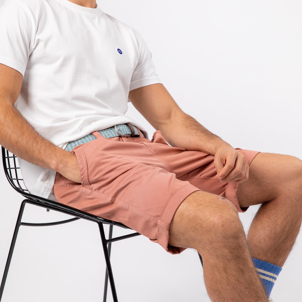 Short 100% coton biologique - first horizon - rose saumon - Billybelt - Porté