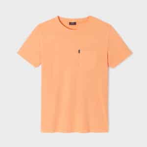 T-shirt 100 coton biologique - Garment Dye - Orange – Billybelt - Vu de face sur fond blanc