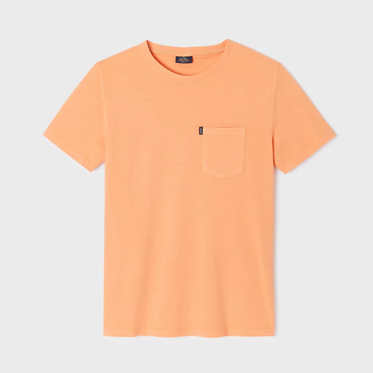 T-shirt 100 coton biologique - Garment Dye - Orange – Billybelt - Vu de face sur fond blanc