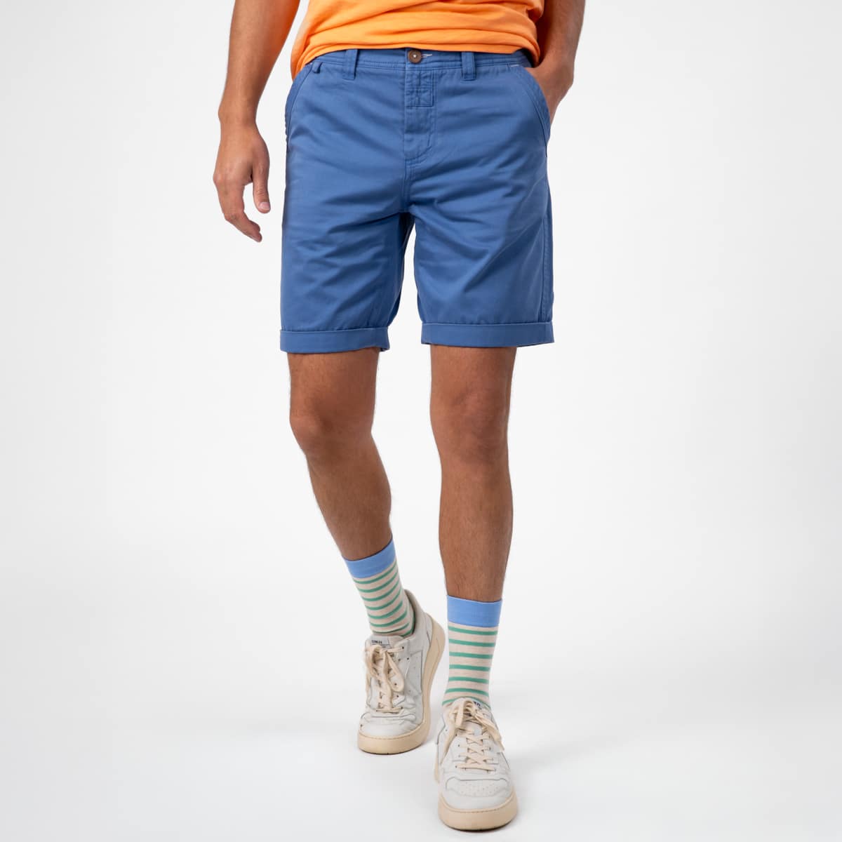 short 100% coton biologique First horizon bleu - Billybelt - Porté