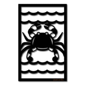 Tableau en bois – Le Crabe – Jambe de bois - Vu de face sur fond blanc