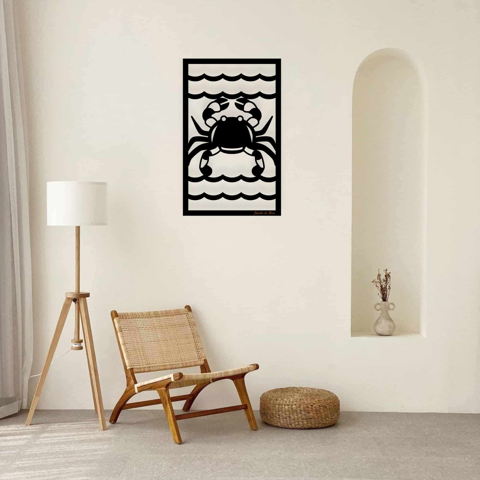 Tableau en bois – Le Crabe – Jambe de bois - Ambiance