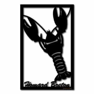 Tableau en bois – Le Homard - Jambe de bois - Vu de face sur fond blanc