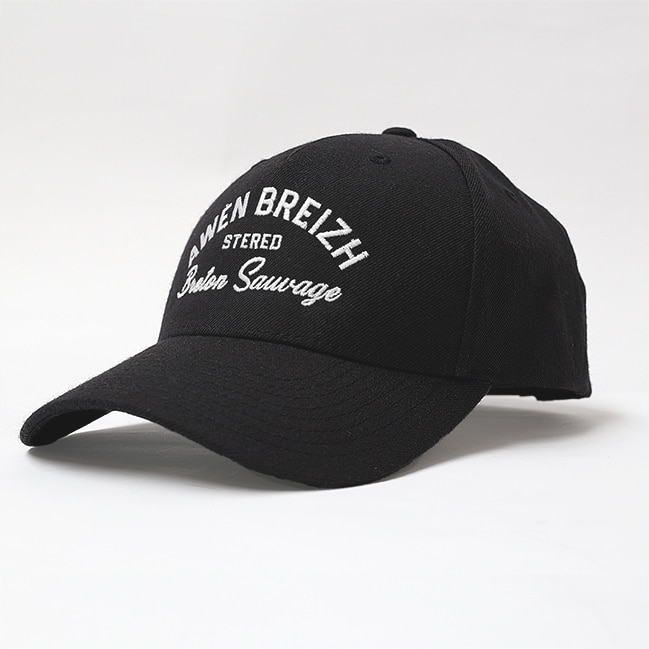Casquette Awen Breizh - Noir : l’esprit breton signé Stered - Vue de côté sur fond blanc