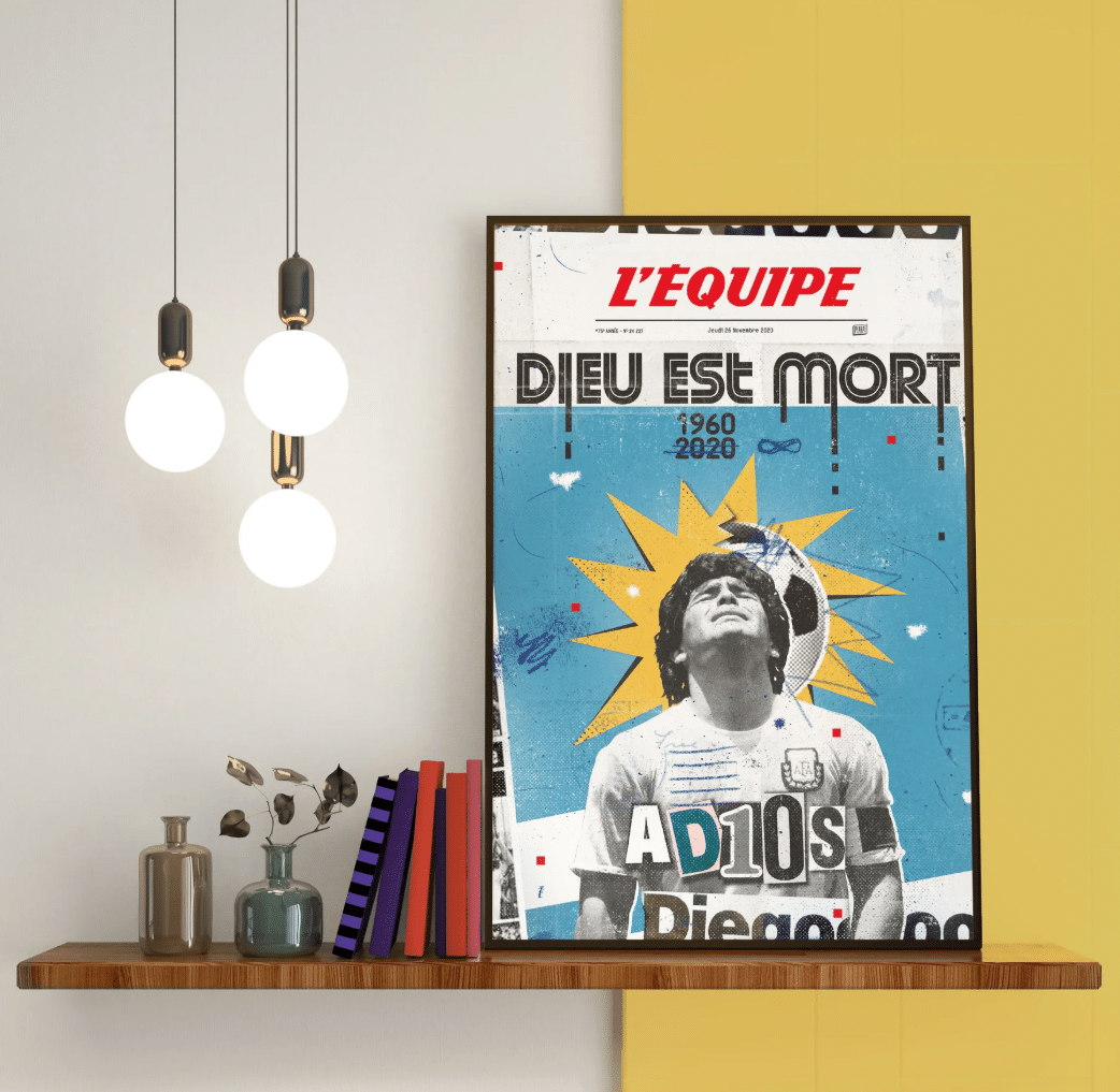 Affiche - L'équipe - Foot Maradona - Plakat - ambiance.
