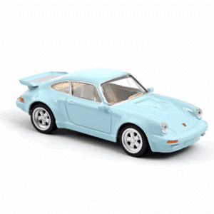Voiture minimaliste - Porsche 911 Turbo 1978 – 1/43 – Bleu – Norev - Vue de côté sur fond blanc