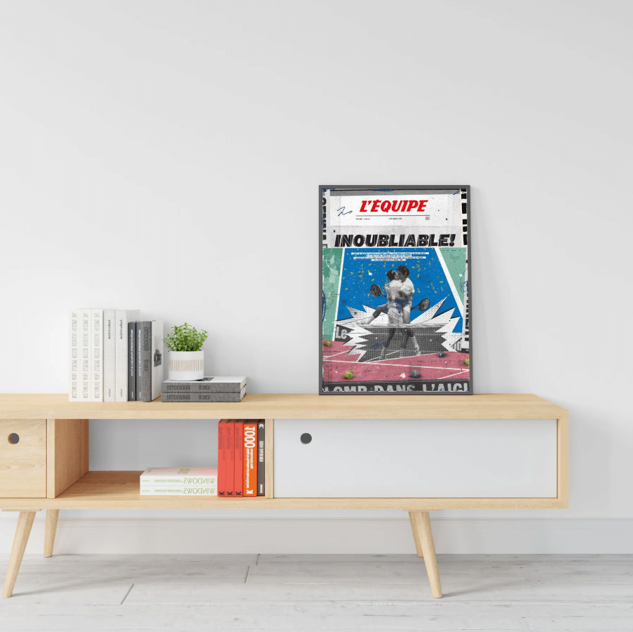 Affiche - L'équipe - Tennis Coupe Davis 91 - Plakat - ambiance.