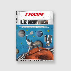 Affiche - L'équipe - Tennis Nadal - Plakat - vue de face sur fond blanc.