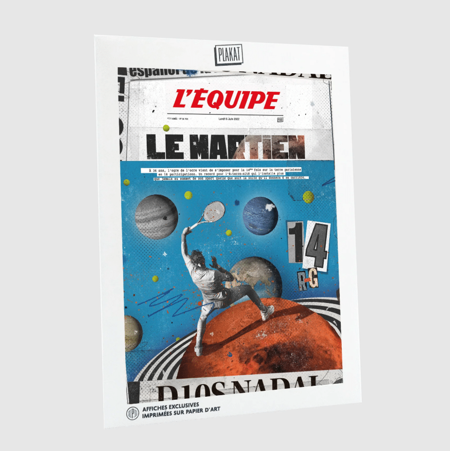 Affiche - L'équipe - Tennis Nadal - Plakat - ambiance.