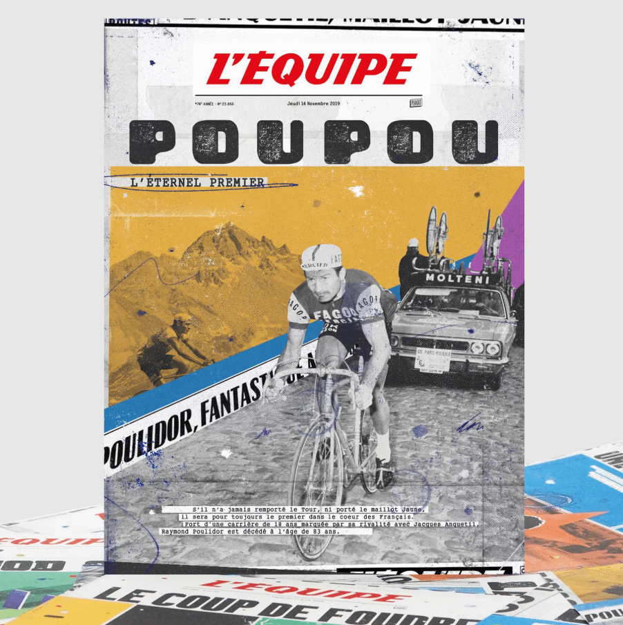 Affiche - L'équipe - Cyclisme Poulidor - Plakat - ambiance.