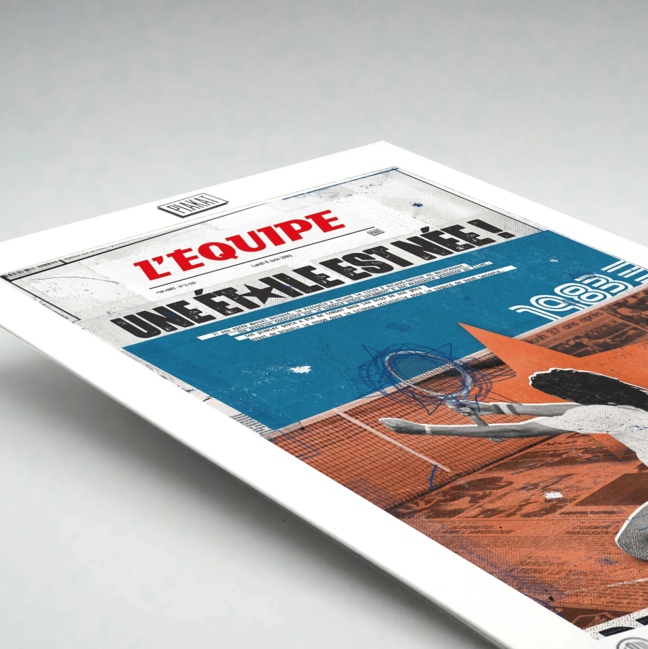 Affiche L’Équipe – Tennis Noah – Plakat : La victoire gravée en image - Zoom
