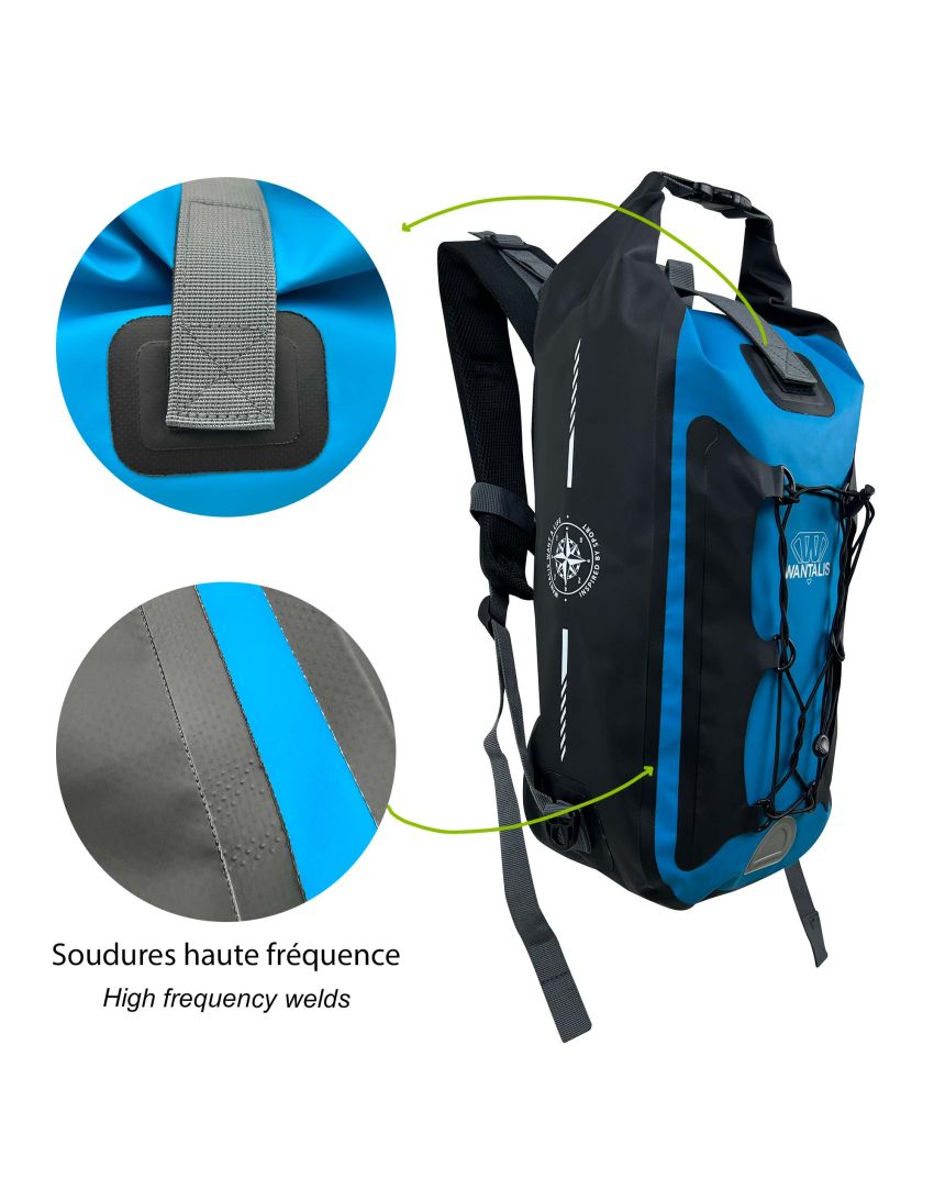 Sac à dos étanche Lagoon Pro – Wantalis - Vu de côté sur fond blanc