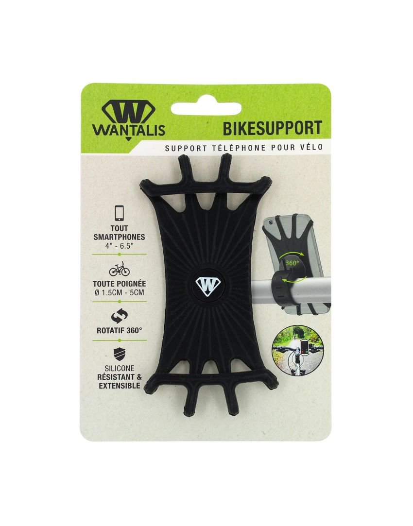 Support universel de guidon pour smartphone - Wantalis - vue de face sur fond blanc
