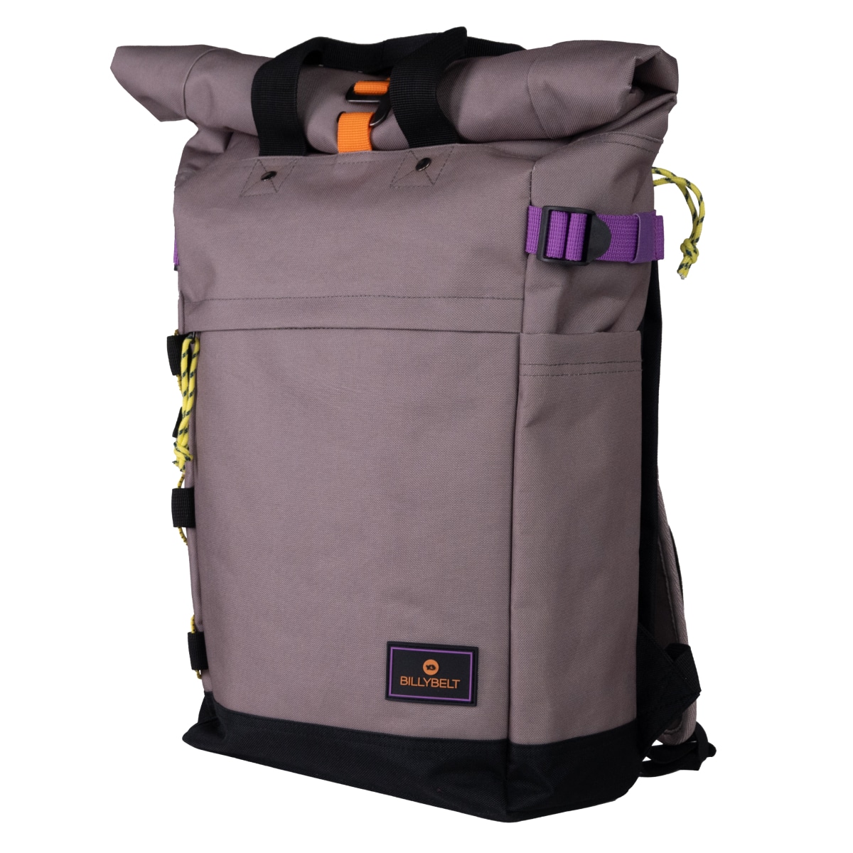 Sac à dos Roll-Top Taupe – 100 % Polyester Recyclé – Billybelt - Vu de face sur fond blanc