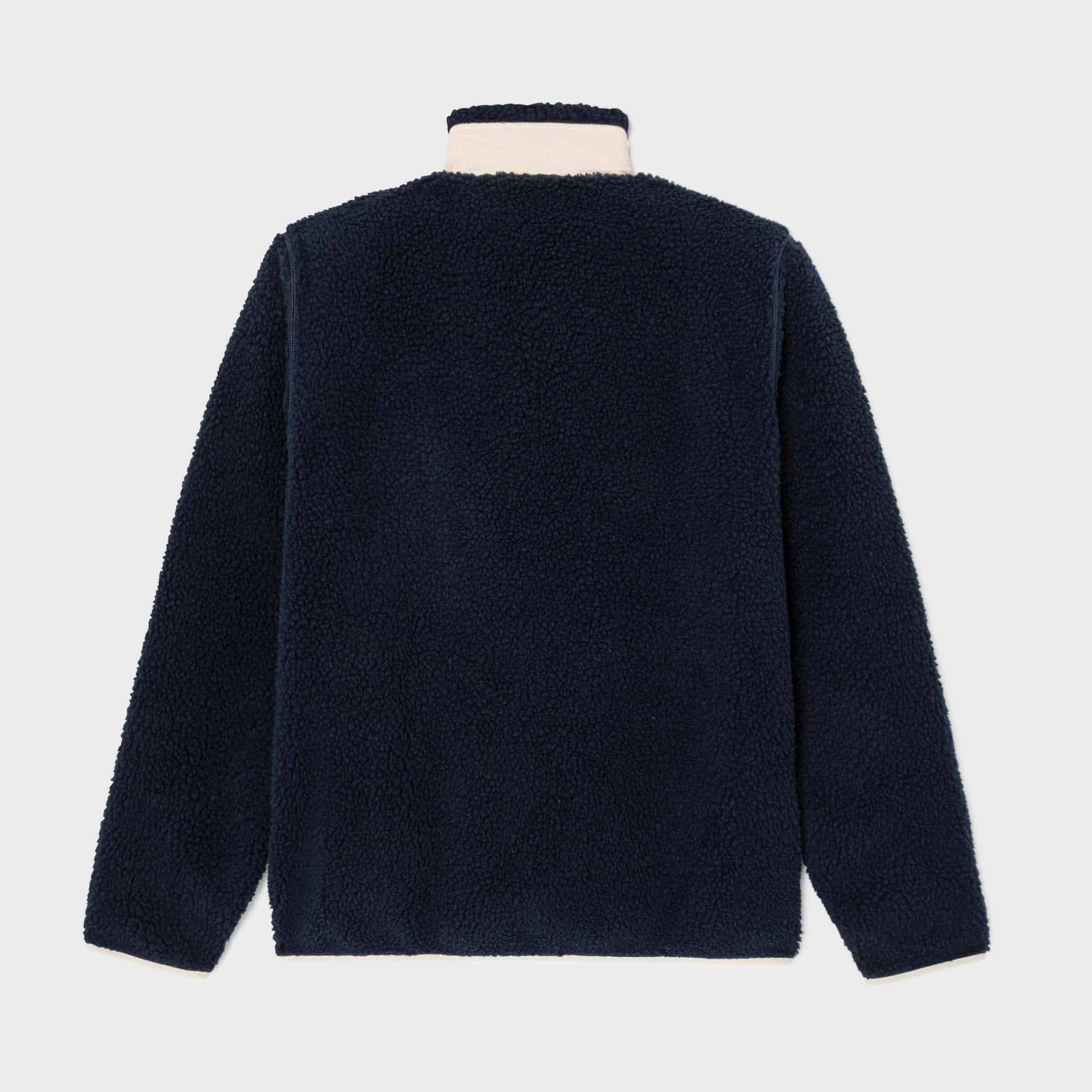 Veste Sherpa Mixte Zippée - Bleu et vert - Billybelt - Vue de dos sur fond blanc