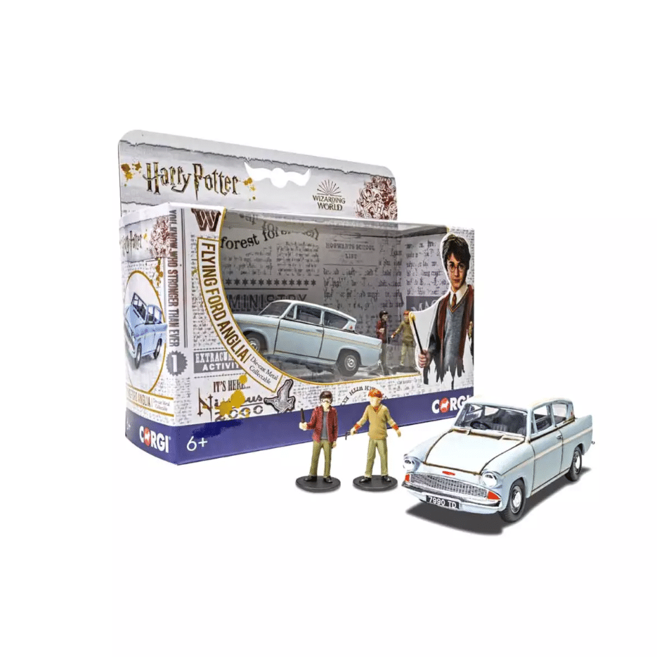 Ford Anglia Enchantée 1/43 – Harry Potter – Norev - Vue de face sur fond blanc