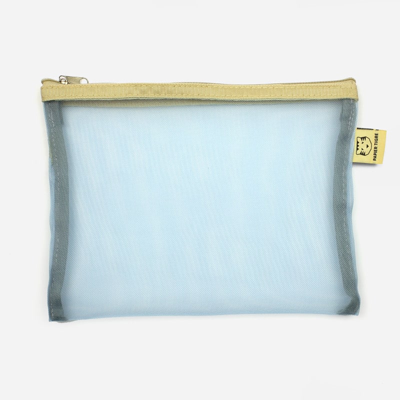 Pochette Mesh M – Bleu ciel - Papier Tigre - Vue de face sur fond blanc