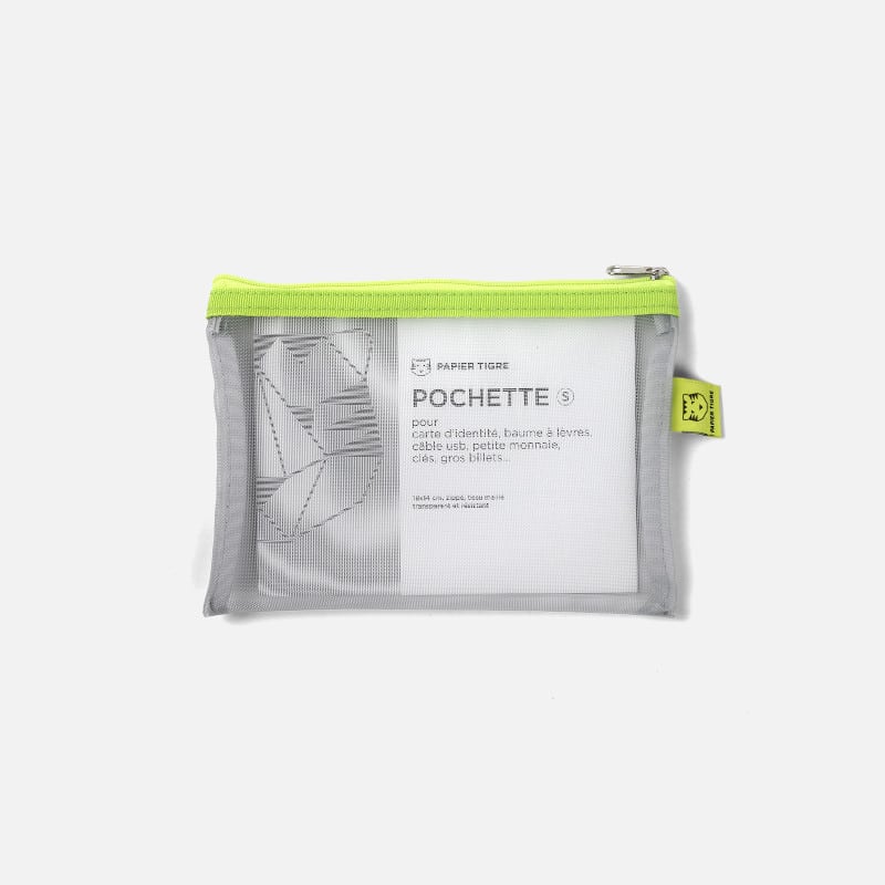 Pochette Mesh S – Citron : L'accessoire malin et coloré - Papier Tigre - Vue de face sur fond blanc